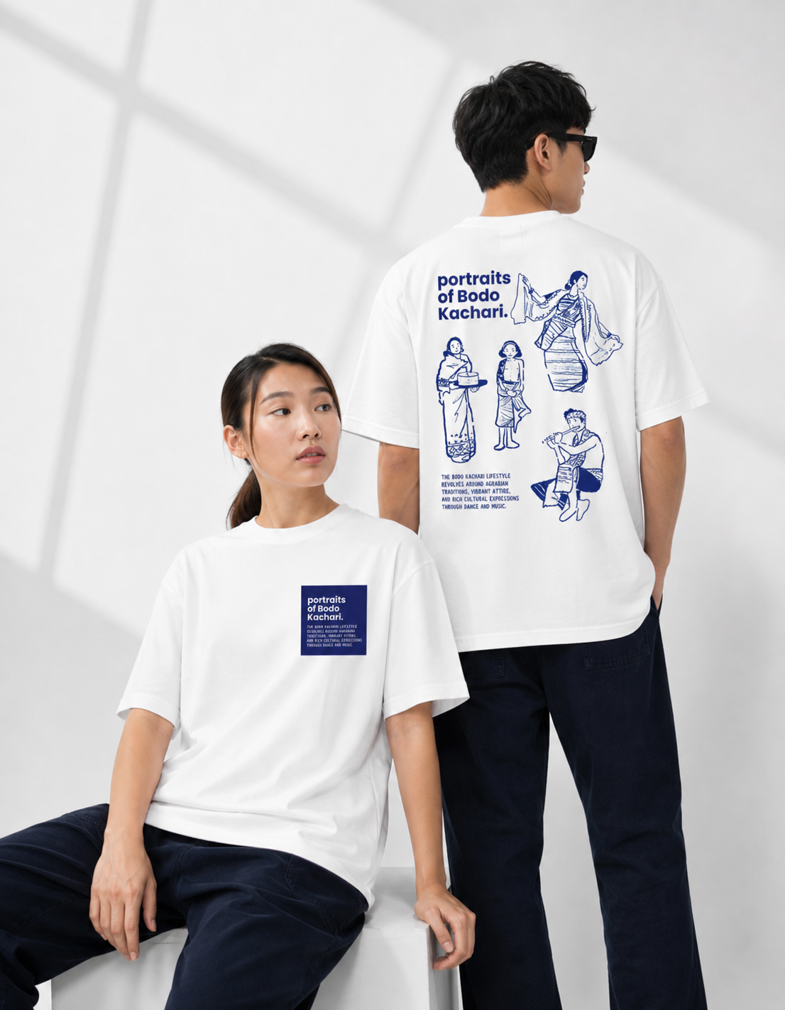 Oversized 'Portraits of Bodo Kachari' T-Shirt