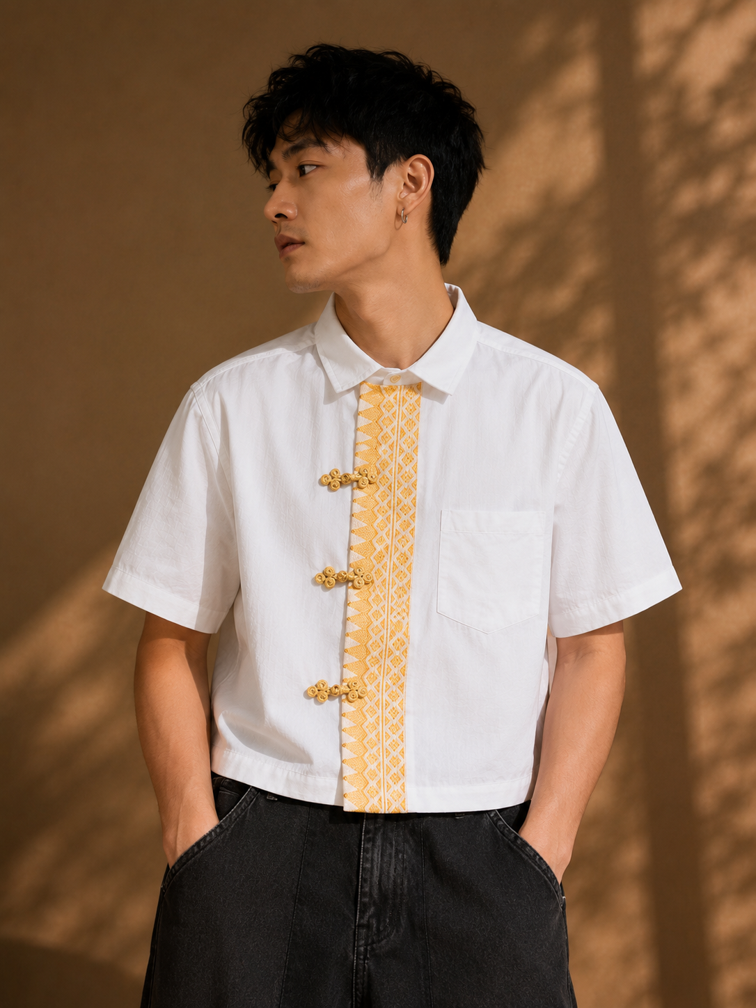 MODERN CHEONGSAM BOXY SHIRT ALL WHITE