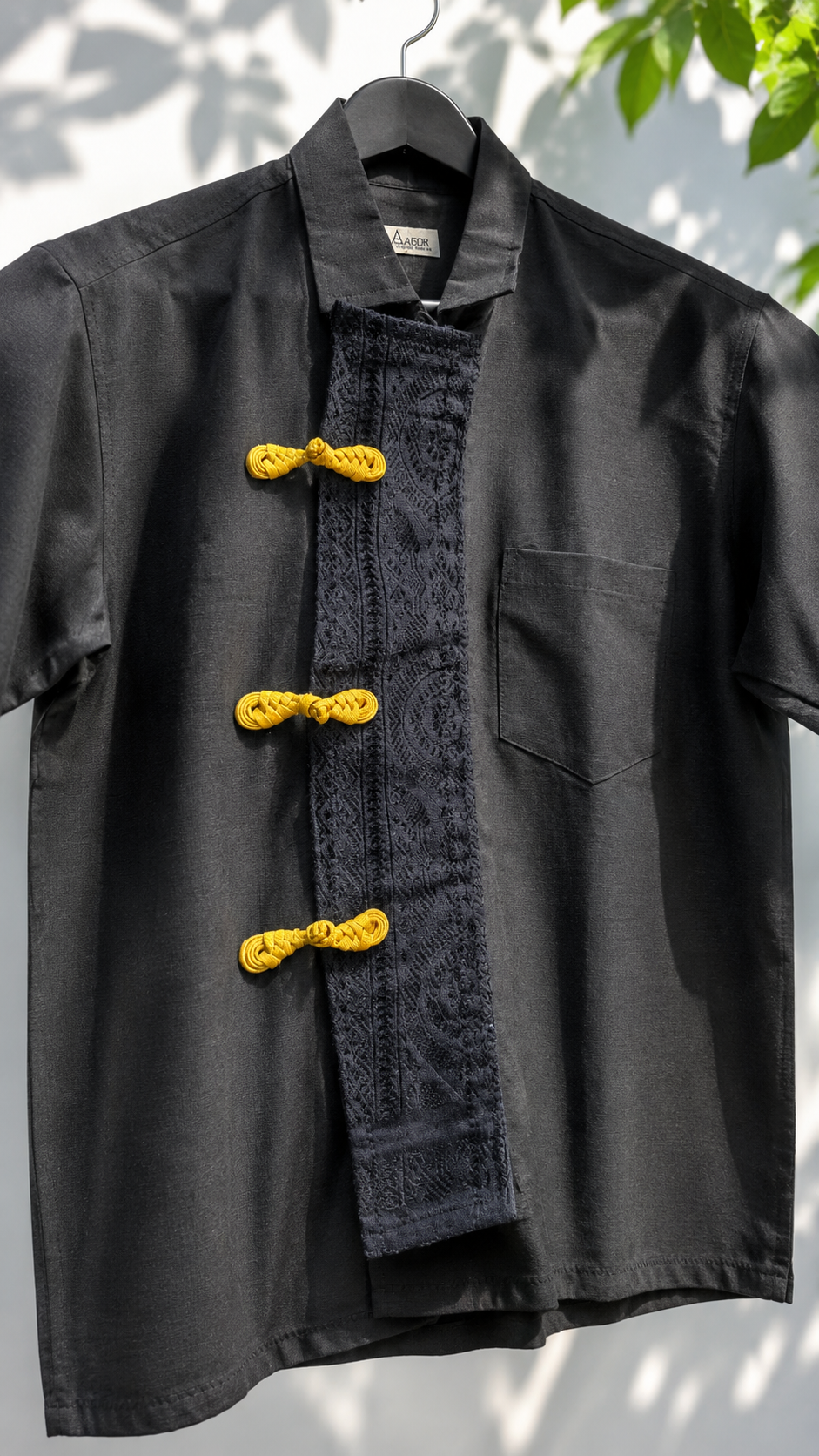 MODERN CHEONGSAM BOXY SHIRT ALL BLACK