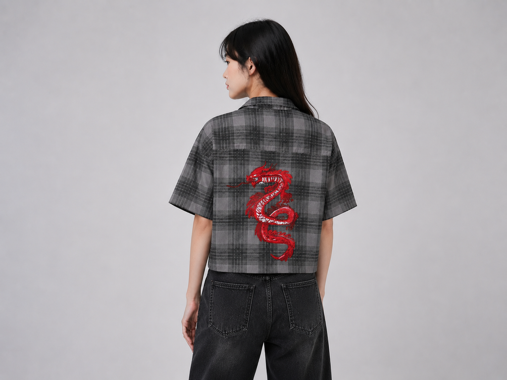 MODERN CHEONGSAM BOXY SHIRT PURPLE HEART