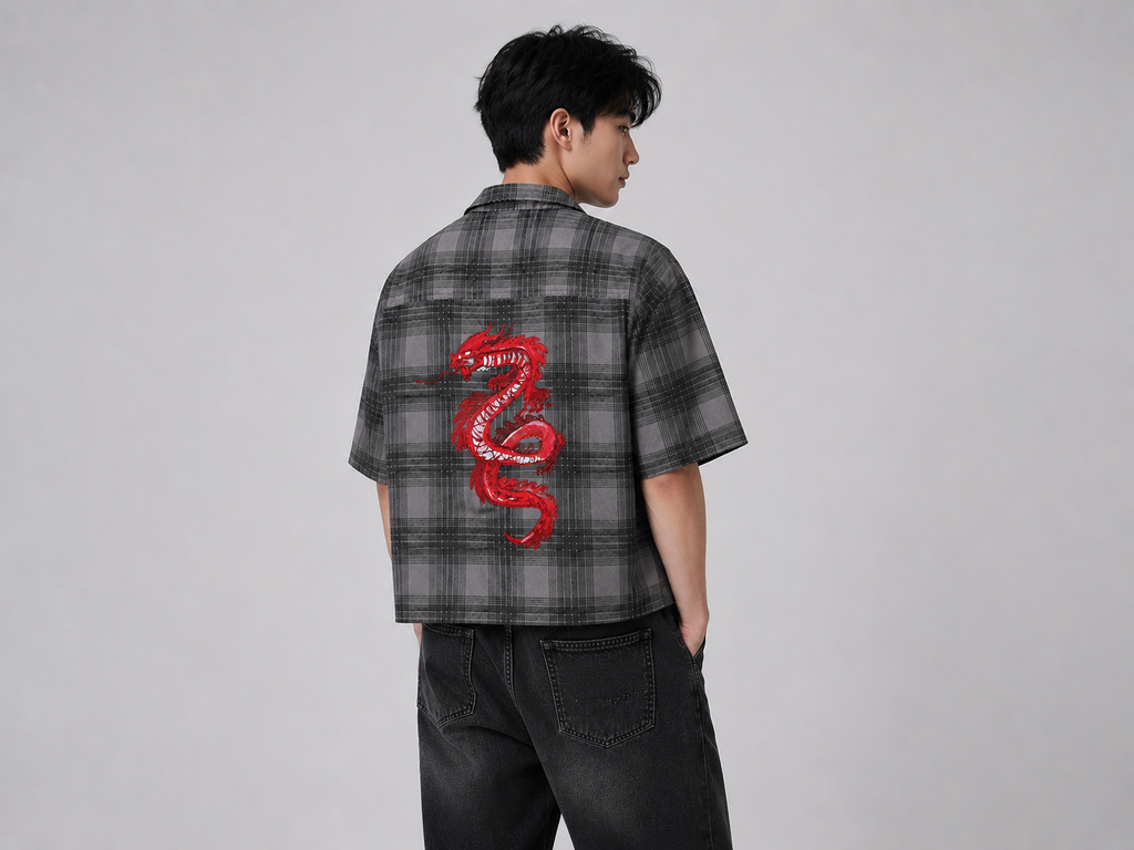 MODERN CHEONGSAM BOXY SHIRT PURPLE HEART
