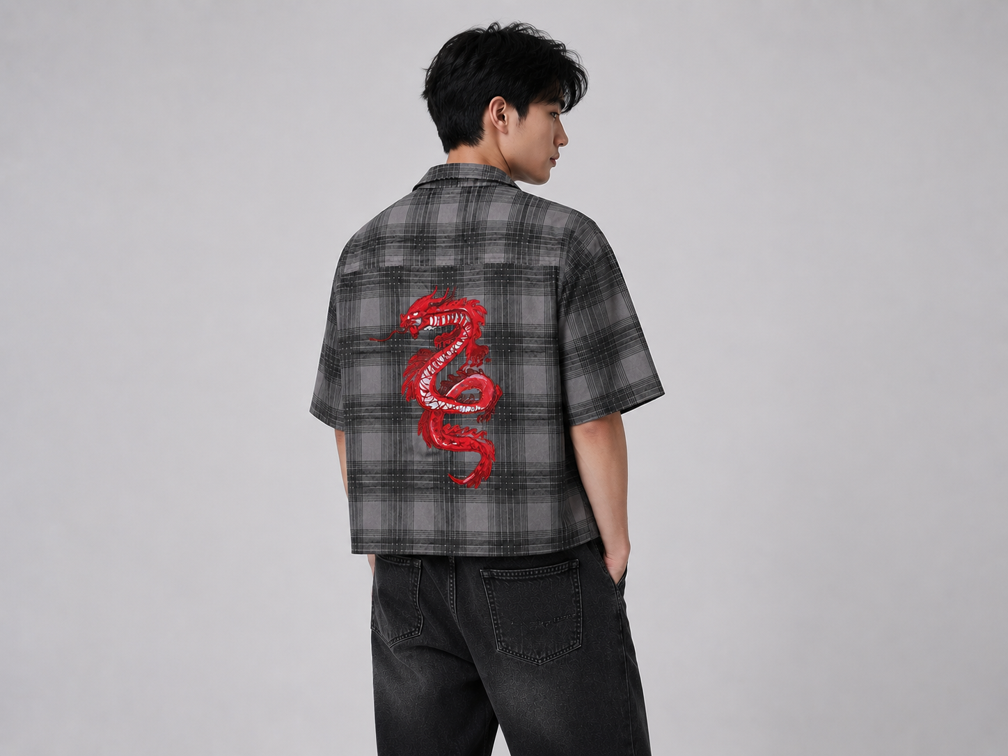 MODERN CHEONGSAM BOXY SHIRT PURPLE HEART
