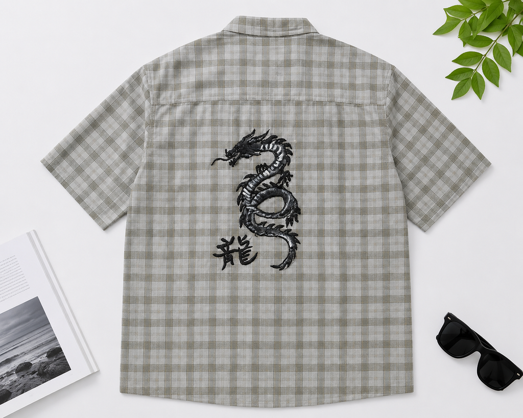 MODERN CHEONGSAM BOXY SHIRT SOFT ASH
