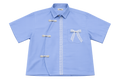 FORMAL CHEONGSAM BOXY SHIRT -Sky Blue