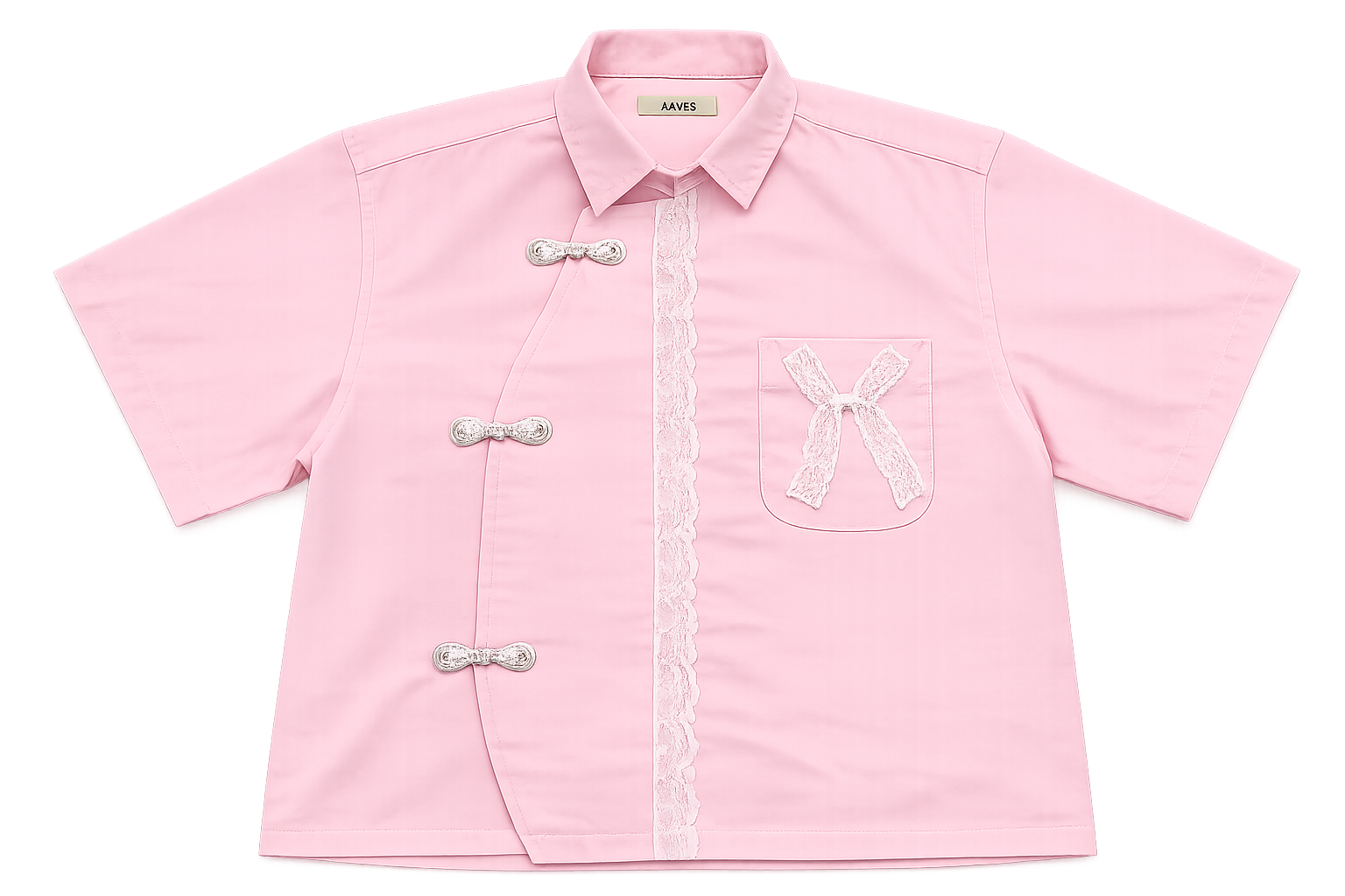 FORMAL CHEONGSAM BOXY SHIRT -PINK