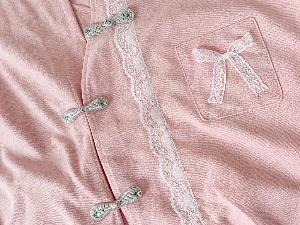 FORMAL CHEONGSAM BOXY SHIRT -PINK
