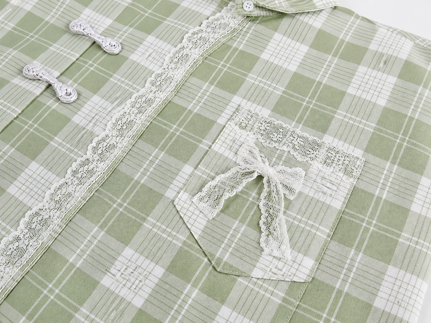 MODERN CHEONGSAM BOXY SHIRT MATCHA