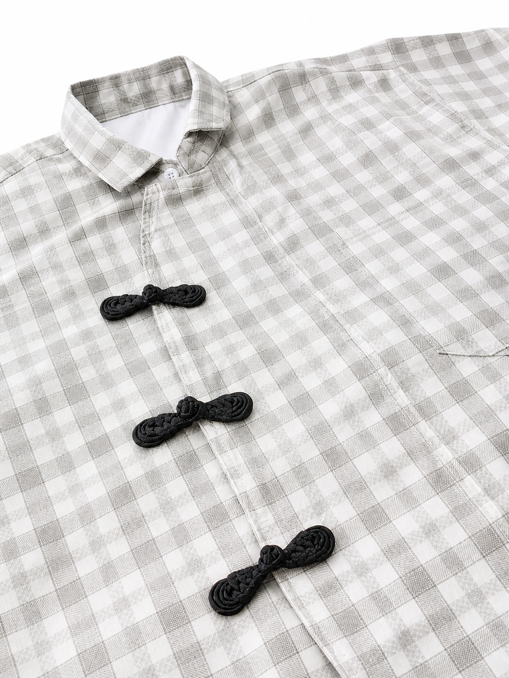 MODERN CHEONGSAM BOXY SHIRT SOFT ASH