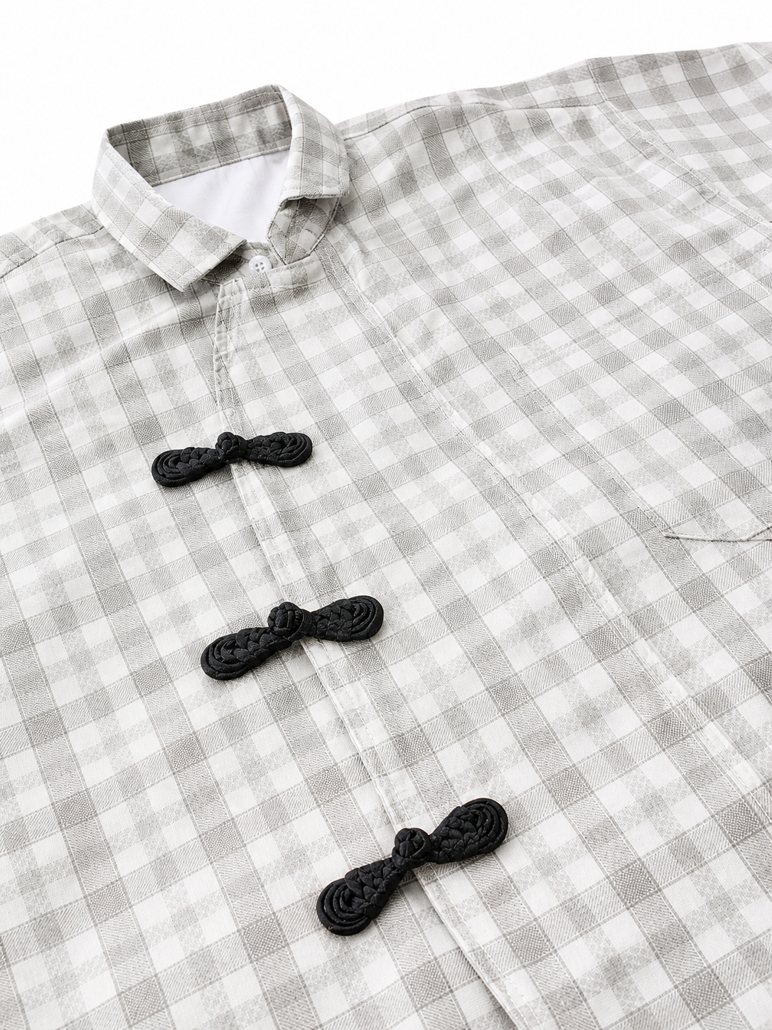 MODERN CHEONGSAM BOXY SHIRT SOFT ASH