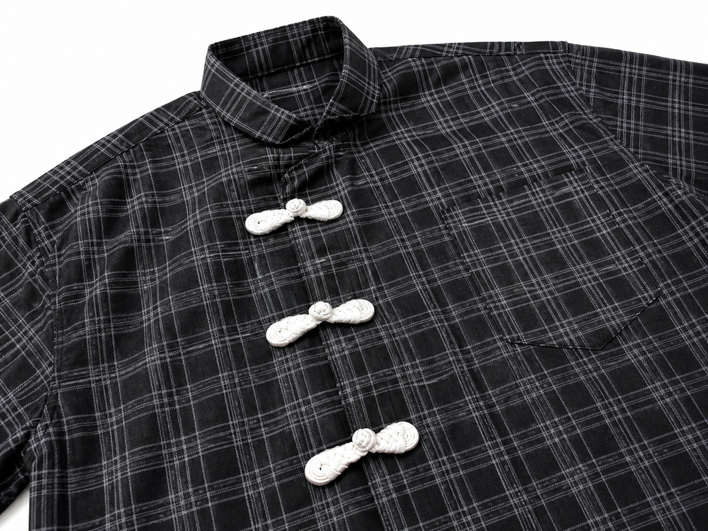 MODERN CHEONGSAM BOXY SHIRT BLACK SWAN