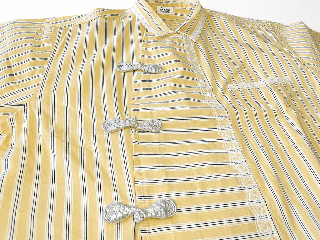 MODERN CHEONGSAM BOXY SHIRT PASTEL YELLOW