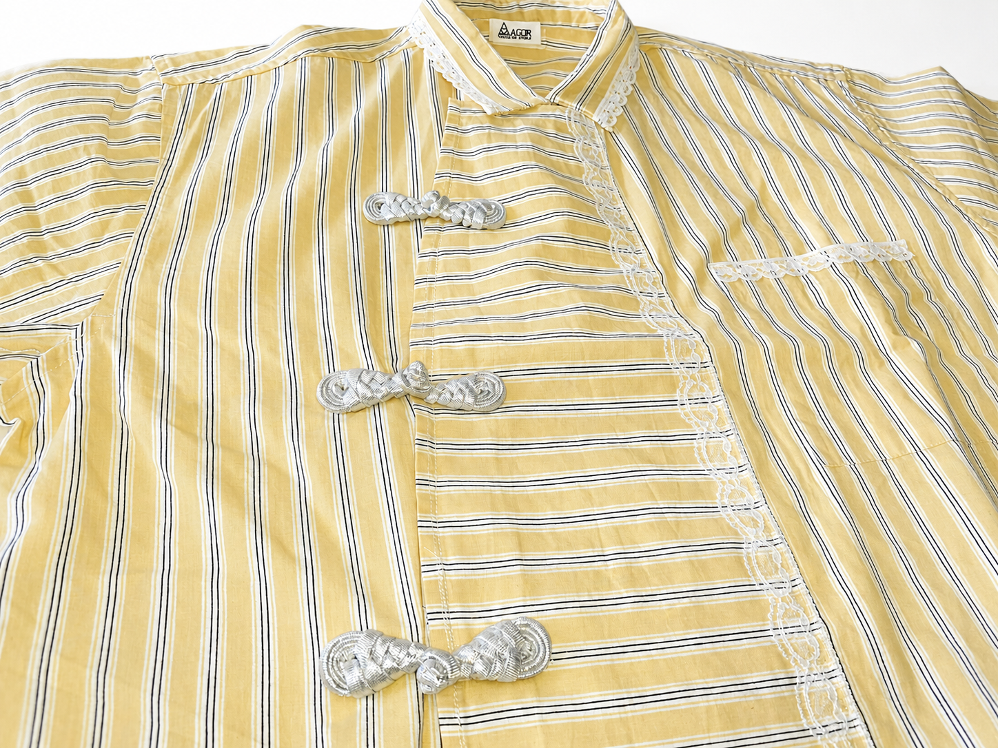 MODERN CHEONGSAM BOXY SHIRT PASTEL YELLOW