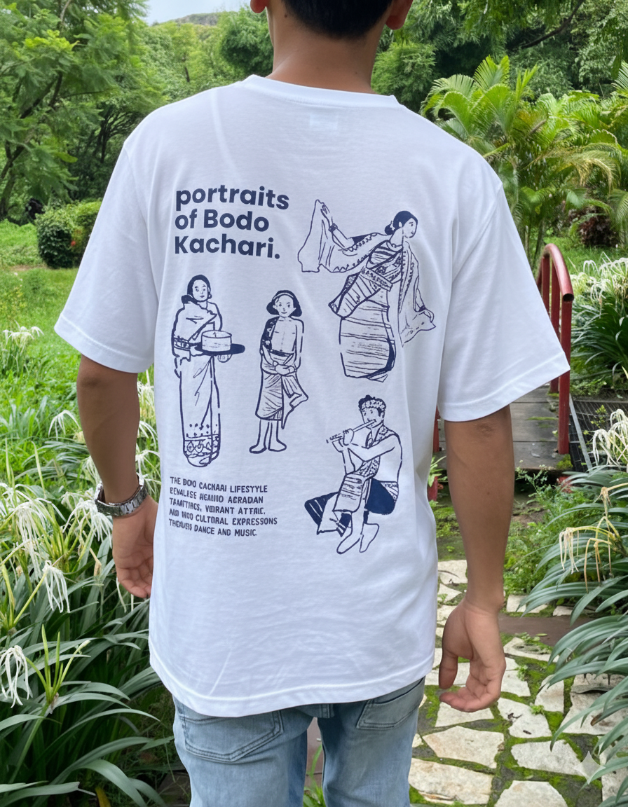 Oversized 'Portraits of Bodo Kachari' T-Shirt