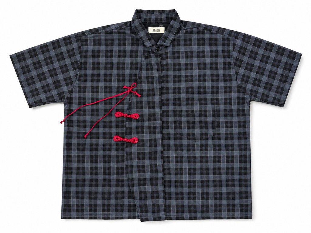 MODERN CHEONGSAM BOXY SHIRT DEEP SEA