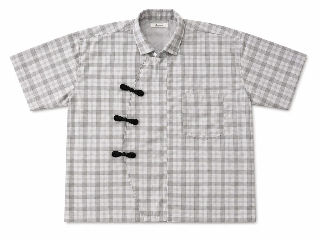 MODERN CHEONGSAM BOXY SHIRT SOFT ASH