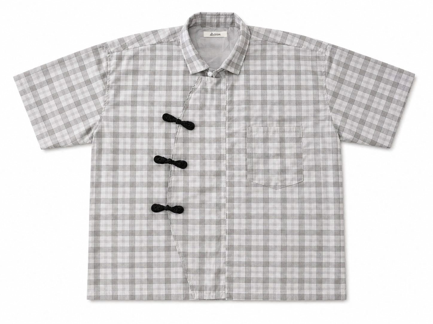 MODERN CHEONGSAM BOXY SHIRT SOFT ASH