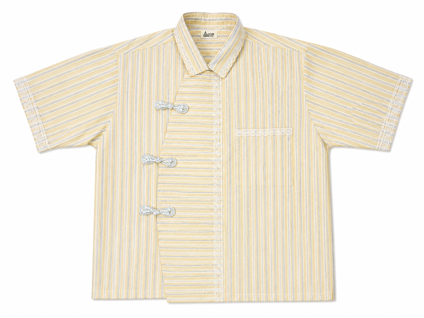 MODERN CHEONGSAM BOXY SHIRT PASTEL YELLOW