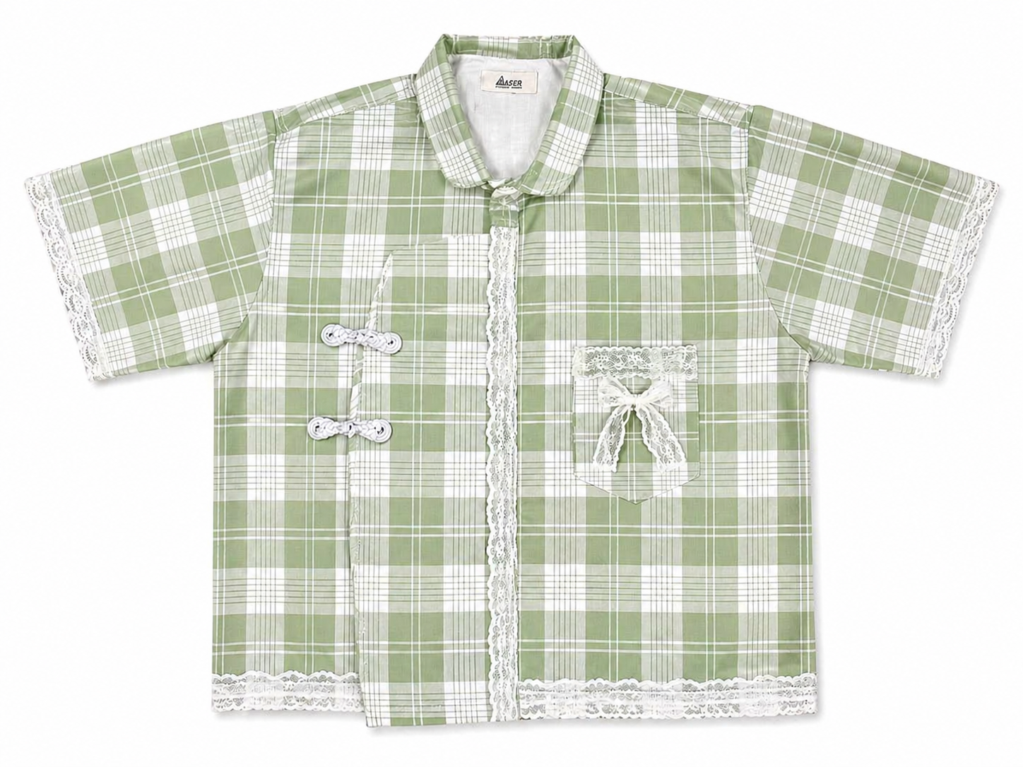 MODERN CHEONGSAM BOXY SHIRT MATCHA