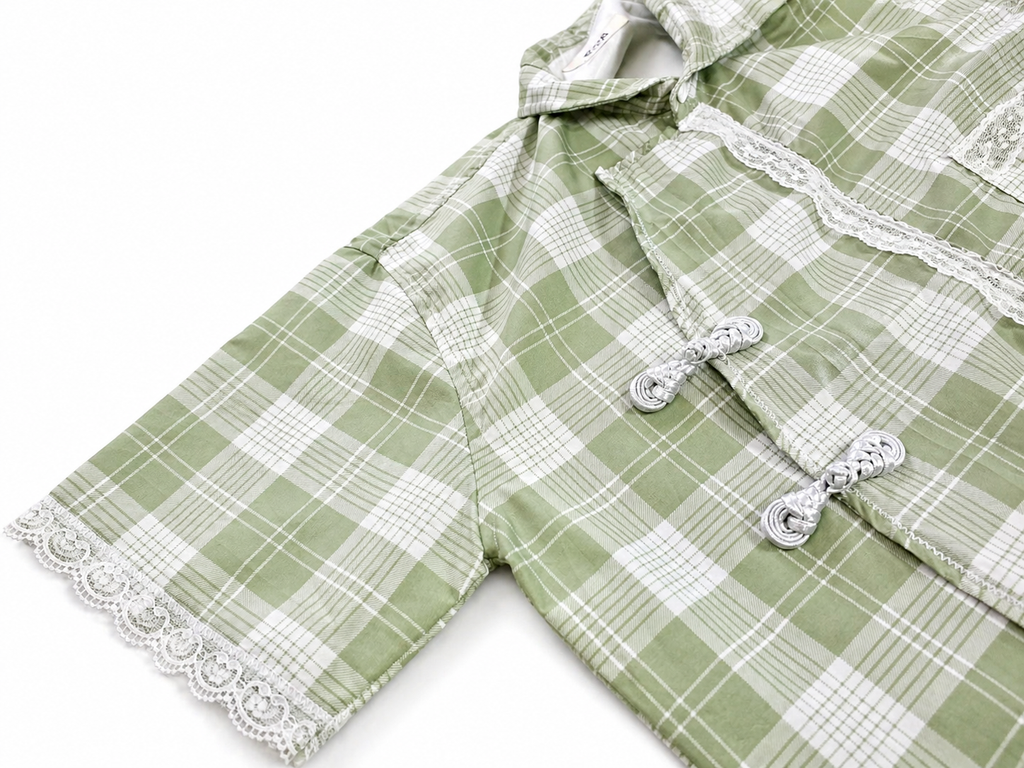 MODERN CHEONGSAM BOXY SHIRT MATCHA