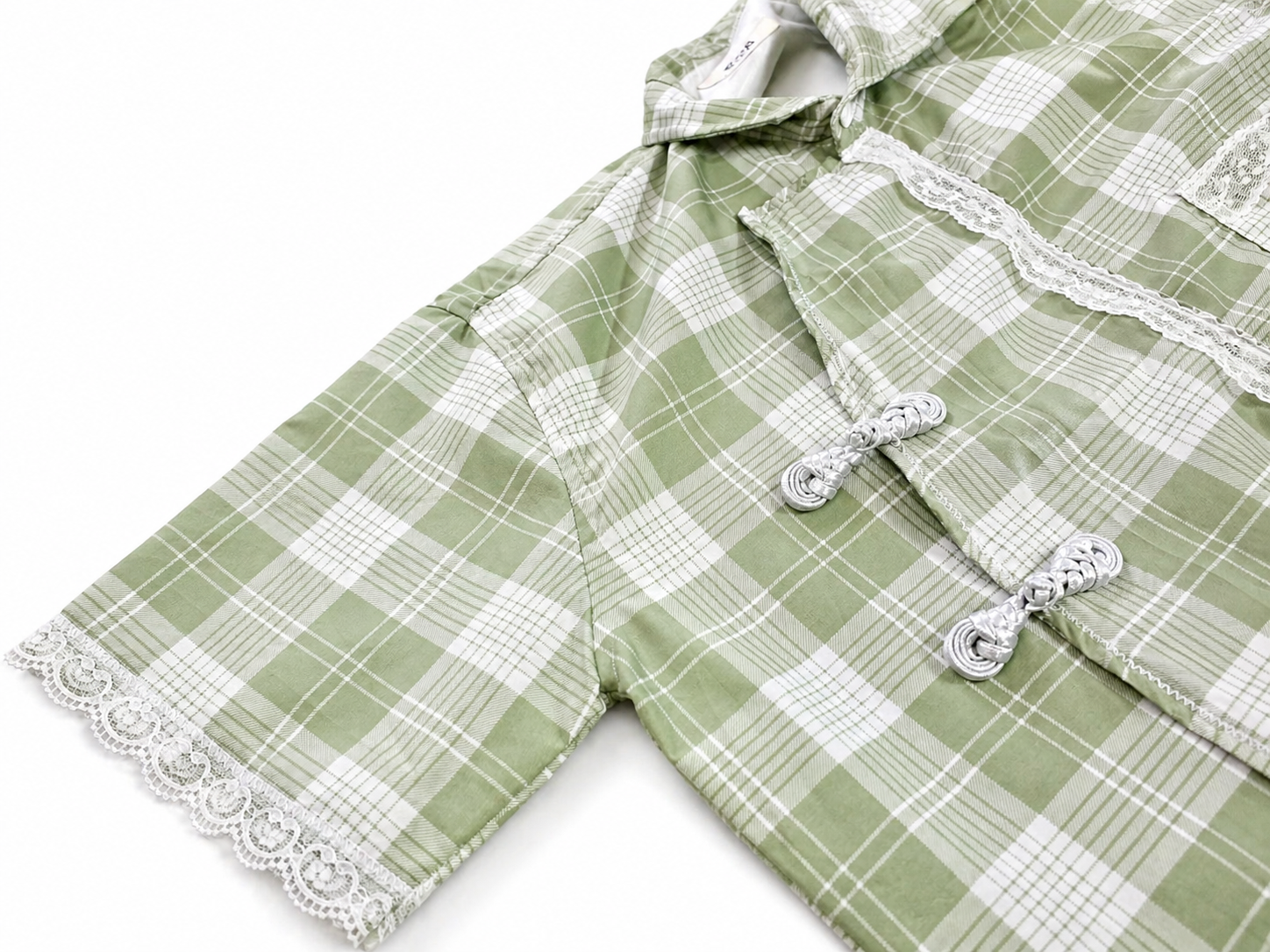 MODERN CHEONGSAM BOXY SHIRT MATCHA