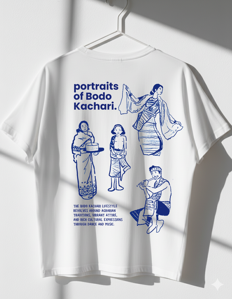 Oversized 'Portraits of Bodo Kachari' T-Shirt